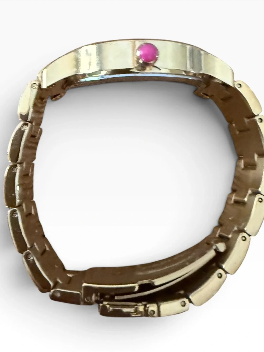 Betsey Johnson Gold Tone Oversized Spiral Number Dial Bracelet Watch
